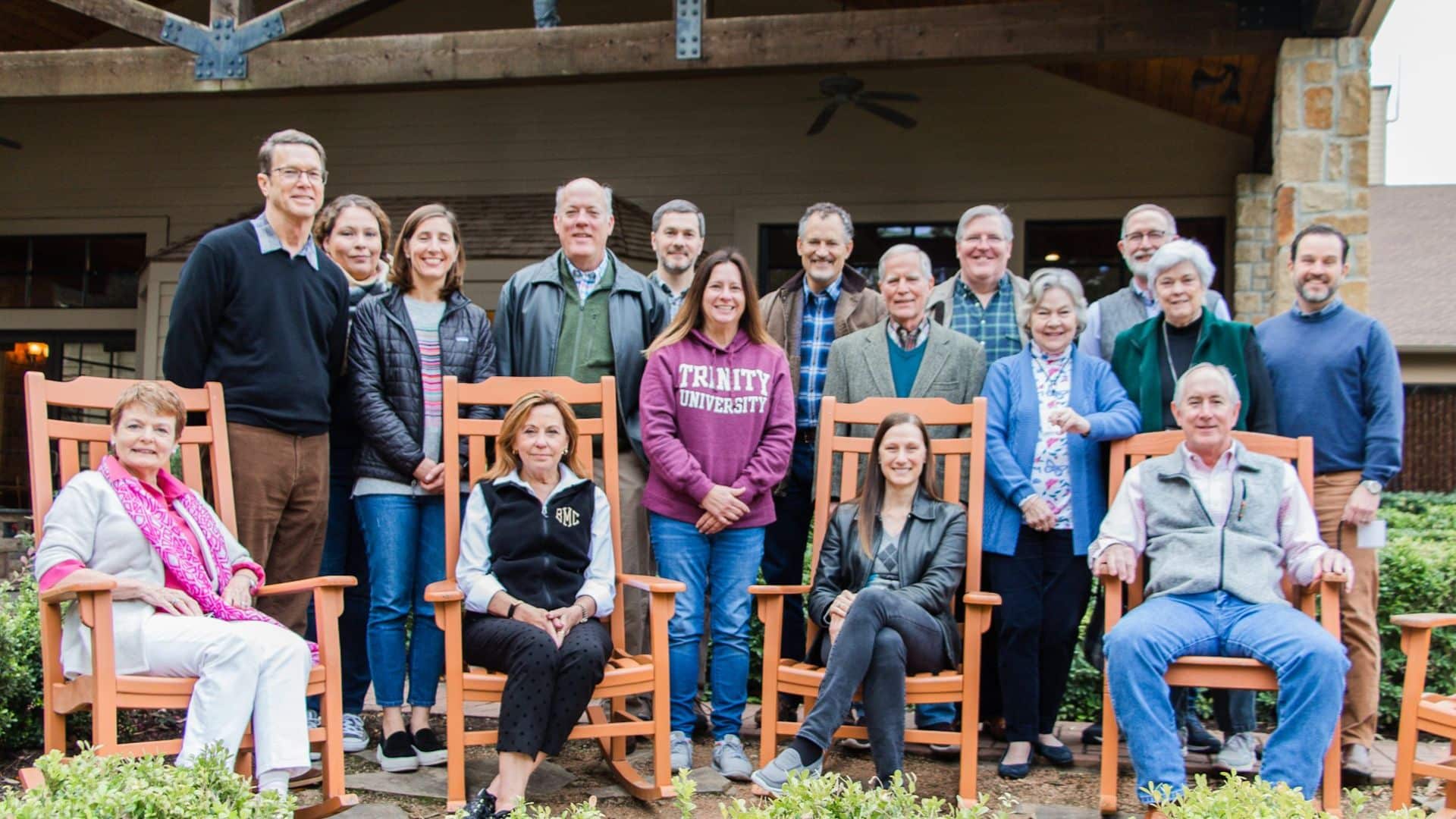 Groups of smiling members of Christ Church Cathedral in Houston, TX.